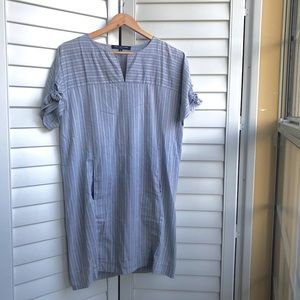 Blue Striped Shift Sack Dress